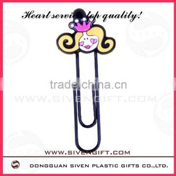 Hot sell promotional cute princess pvc book clip