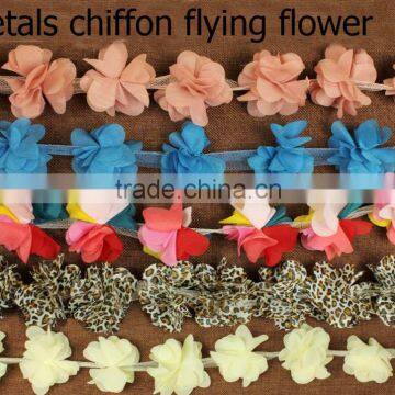 19colors Barcode Bud Silk Chiffon Flowers Lace Trimming