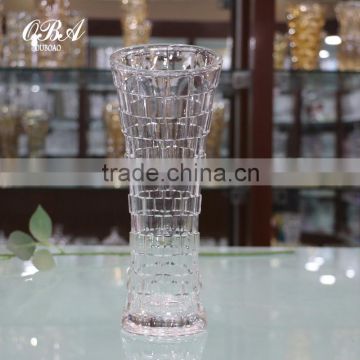 Wholesale cheap glass vase,Transparent oblique mouth vase