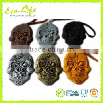 Halloween Cool Man Skull Design Retro Look Silicone Coin Pouch Purse Wallet