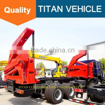 container sidelifter howo tractor truck with xcmg crane