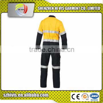 two tone hi vis work safety reflective coverall