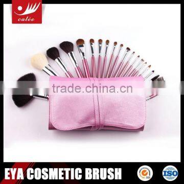 Lovely pink real hair top quality shiny fresh makeup brush set