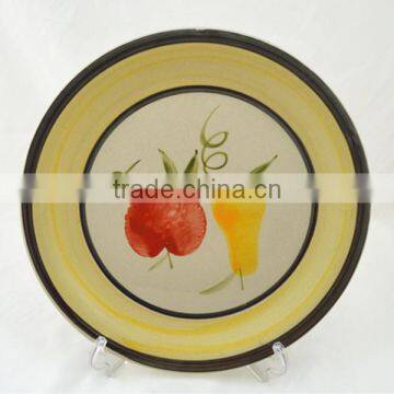 hand painted fruit plate ceramic