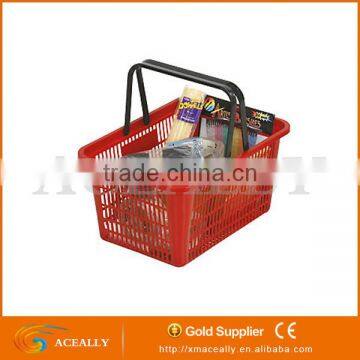 Grocery Cart Plastic Shopping Bags Iron Supermarket Basket With Wheels Shopping Carts for Sale photo-4