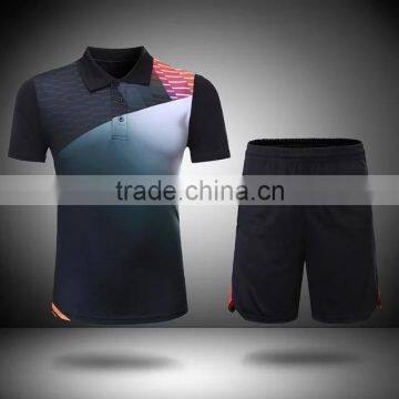 New pattern dry fit badminton sport t-shirts and shorts/sportwear set