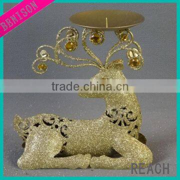 Christmas season deer-shape metal candle holder BS565-42