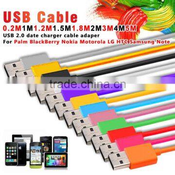 1m 2m 3m Cable for iphone 5 usb cable, for iphone 5 flat noodle cable,for iphone 5 5S usb date cable ,for Samsung HTC usb cables