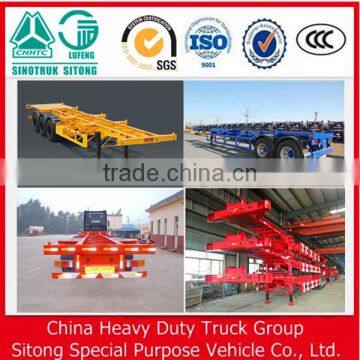 Trucks and trailers , 3 axle skeleton semi trailer container chassis