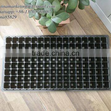 128 Cell Black PS Plastic Horticulture Plant Nursery Seed Starting Tray Manufactory Price