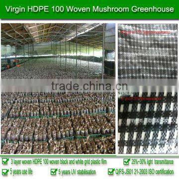 200 micron 5-year use life and UV stabilized 100% virgin HDPE low cost polyethylene tunnel greenhouse film for mushroom