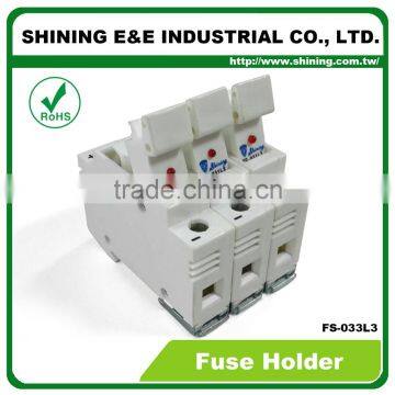 FS-033L3 With LED Indicator 600V 32A 3 Pole 10x38 Fuse Holder