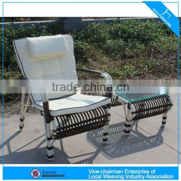 Modern patio furniture aluminum rattan garden wicker chair with table