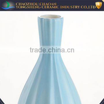 Matt Blue Ceramic Vase Painted by Hand for Hotel Decoration photo-2