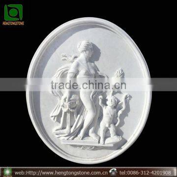 Modern White Marble High Relief Nude Lady Sculpture