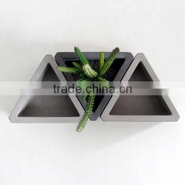 Triangle Shape Plain Concrete Interior Waterproof Bare Concrete Flower Pot photo-3