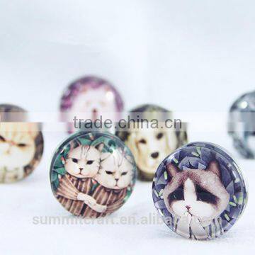 Round shape animal crystal fridge magnets glass magnet