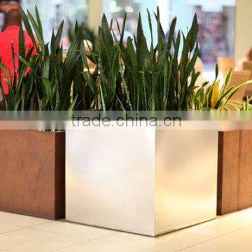 FO-9004 Outdoor Decorative Cubic Stainless Steel Flower Pot Wholesale photo-2
