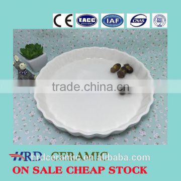 Stocked high quality round beautiful porcelain plate ceramic soup dish