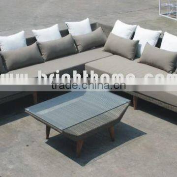 L Shaped Cheap Rattan 7 Seater Garden Sofa Set photo-3