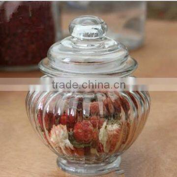 drum lantern shape glass candy tea canisters with gasket ring