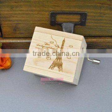 Natural Wood Color Rotating Music Box photo-3