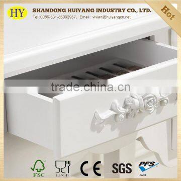 Modern Wooden Dressing Table Design With Full-length Mirror and Stool photo-5