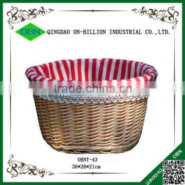 Lined Woven Bicycle Wicker Basket Bicycle photo-5