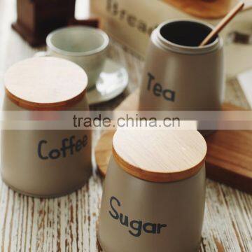 Home Decorative Metal Sealed Coffee Tea Sugar Canister Kitchen Tin Jar photo-3