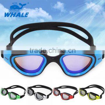 2015 New Panoramic Silicone Adult Swimming Goggles in Blue Lens(CF-7202)