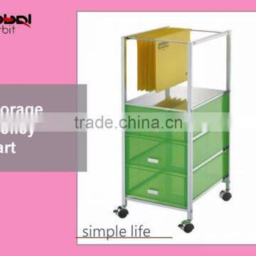 Rolling Office File Documents Holder With KD Drawer Organizer Trolley Cart