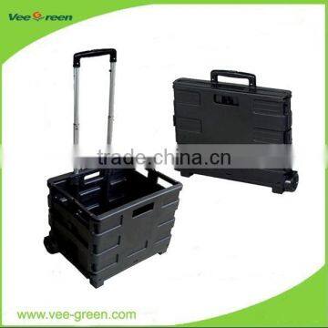 35kgs Folding Cart/Durable Portable Trolley/Plastic Rolling Bin Cart