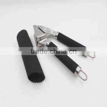 Amazon Best Seller Stainless Steel Garlic Press Set Silicone Garlic Peeler photo-2