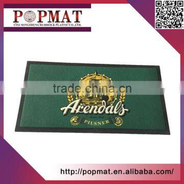 logo printed non woven fabric rubber beer runner bar mat