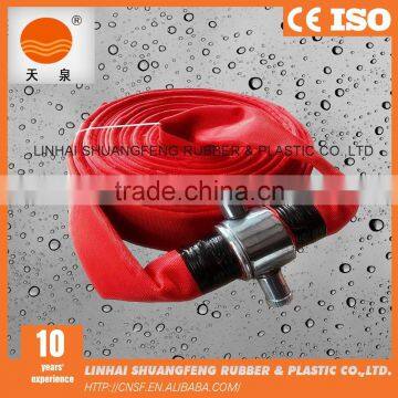 red Long lifetime fire hose with coupling