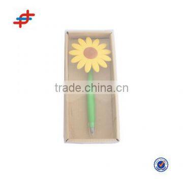 Silicone pen,fancy rubber flower ballpoint pen,silicone rubber pen holder