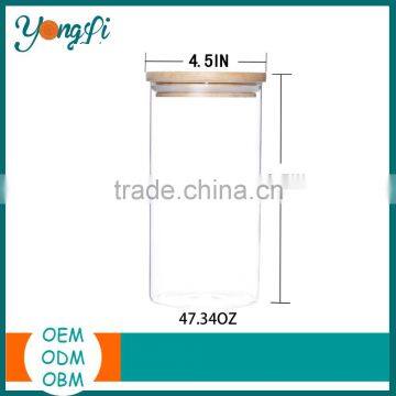 Kitchen Countertop and Bathroom Clear Glass Canister Jars Glass Candy Jar photo-3