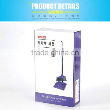 L00086 2017 Factory Wholesale Household Duo-Pan Dustpan & Lobby Broom Combo Superior Performance Broom & Dust Pan Set photo-5