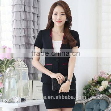 2016 Ladies Two Pieces Short Sleeve Blazer and Skirt Set Women Office Business Suit photo-2