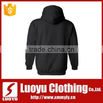 Mens Plain Black Pullover Hoodies Custom Hooded Sweatshirt photo-3