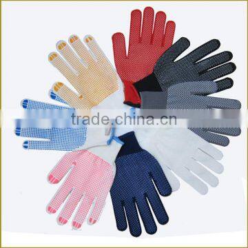 Industrial pvc dotted cotton workplace safety gloves