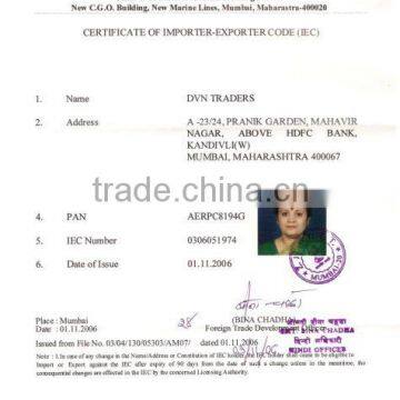 Company Export and Import Certificate