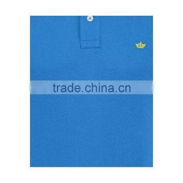 MGOO Fashion Blue Logo Brand Polo Shirts 240g 100% Cotton Plain Dyed Fabric For Shirts photo-6