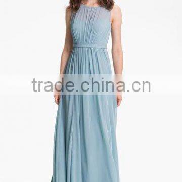 MGOO 2016 Formal Occasions Pleated Chiffon Maxi Dress Pictures Of Latest Gown Plain Elegant Prom Dress photo-2