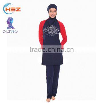 Zakiyyah 5582 Muslim traditional swimwear with embroidery custom swimwear for women in beach kaftan