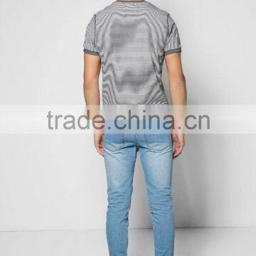 Slim Fit Light Blue Jeans Distressed Denim Jeans With Extreme Knee Rips photo-2