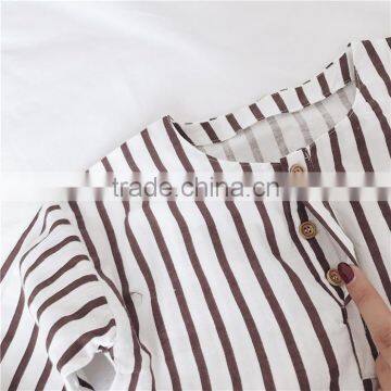 2017 Wholesale Boys Striped Shirt Cotton Summer Boys Blouses 1-6 Years photo-2