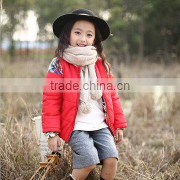 Delta short coat of kids high quality winter coat for children red and orange coat for girls