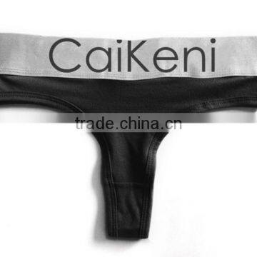 OEM Customized Your Own Brand Logo Design on Elastic Silver Band High Cut G-String Hipster Cotton Lady Boxer Briefs Women Briefs photo-5