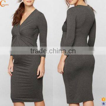 Office Maternity Clothing v Neck Dress
